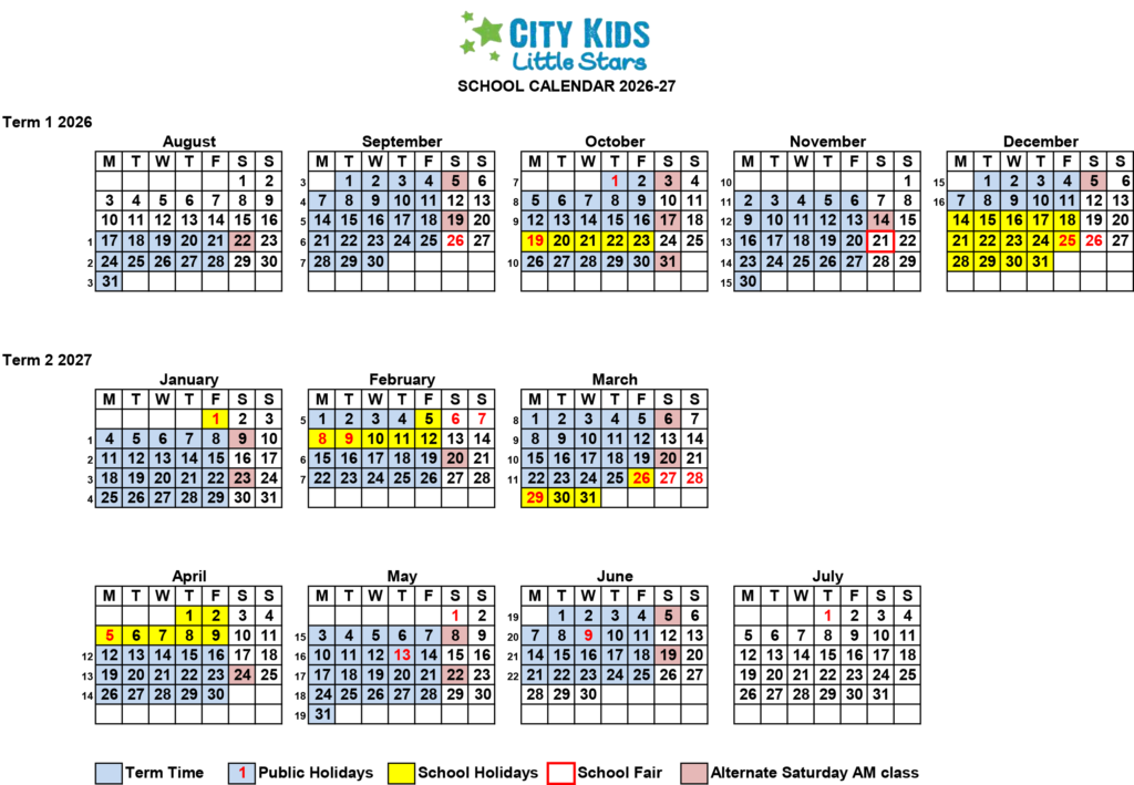 Little Stars calendar